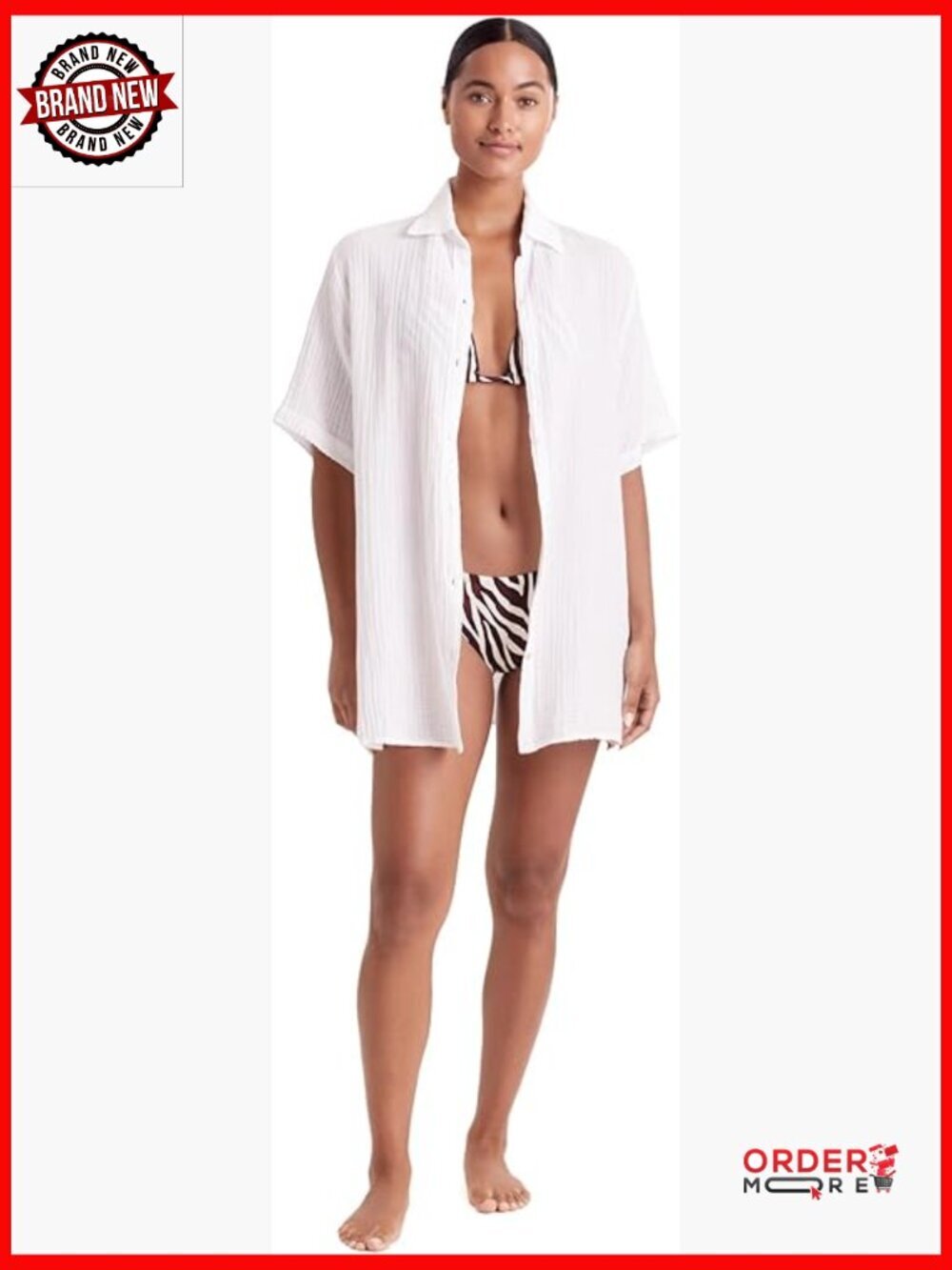 Women's Cotton Gauze Vista Shirt Swimsuit Cover Up Breezy Beach